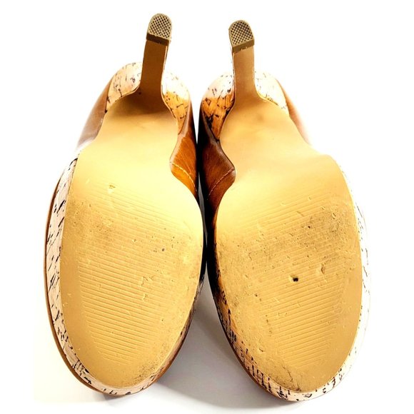 Restricted 4 3/4 Inch Stiletto Pumps Whiskey Color Size 6 Leather Upper with Cor - Picture 7 of 9